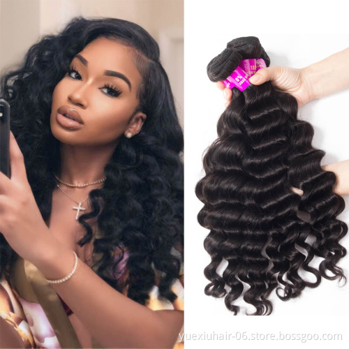 Full Cutitcle Aligned Extension Hair Loose Deep Hair Wave Bundles Wholesale Price Unprocessed Virgin Hair